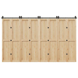 Vidaxxl boîte avec pièces pour porte coulissante 366 cm acier noir
