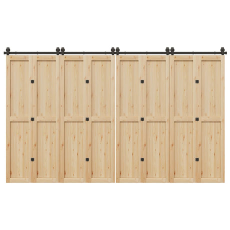 Vidaxxl boîte avec pièces pour porte coulissante 366 cm acier noir