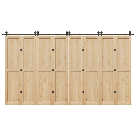 Vidaxxl boîte avec pièces pour porte coulissante 400 cm acier noir