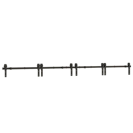 Vidaxxl boîte avec pièces pour porte coulissante 366 cm acier noir