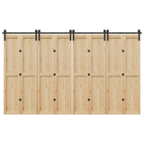 Vidaxxl boîte avec pièces pour porte coulissante 366 cm acier noir