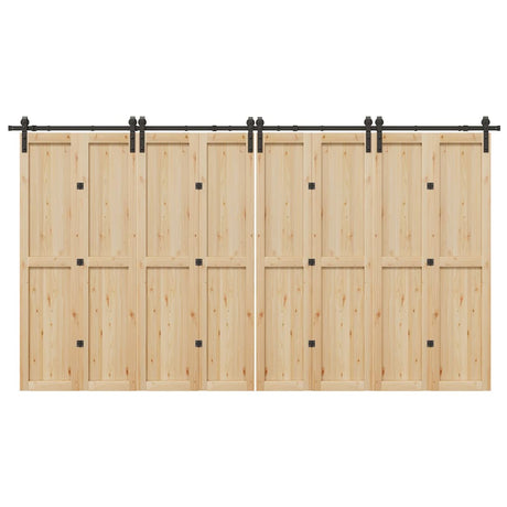 Vidaxxl boîte avec pièces pour porte coulissante 400 cm acier noir