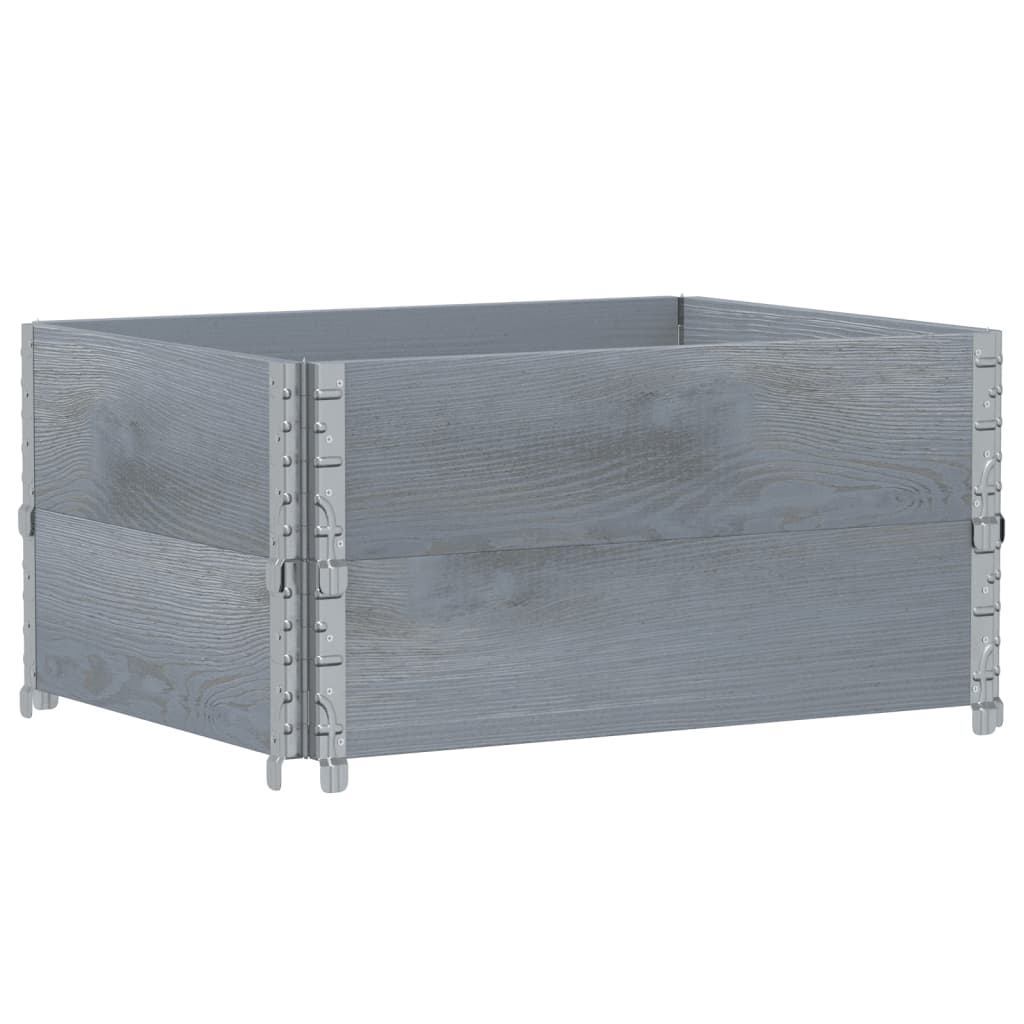 Vidaxx rehausses de palette 2 pcs 80x60 cm bois de pin massif gris