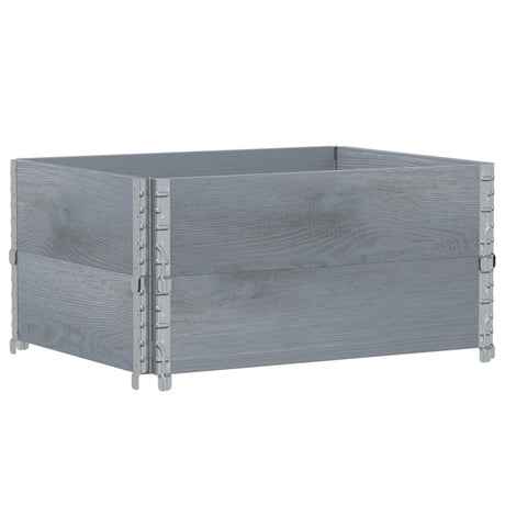 Vidaxx rehausses de palette 2 pcs 80x60 cm bois de pin massif gris