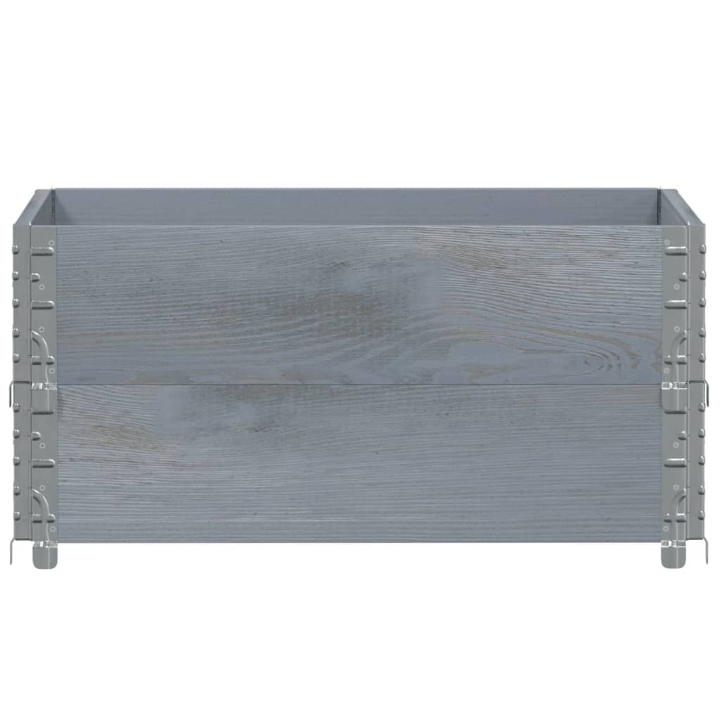 Vidaxx rehausses de palette 2 pcs 80x60 cm bois de pin massif gris