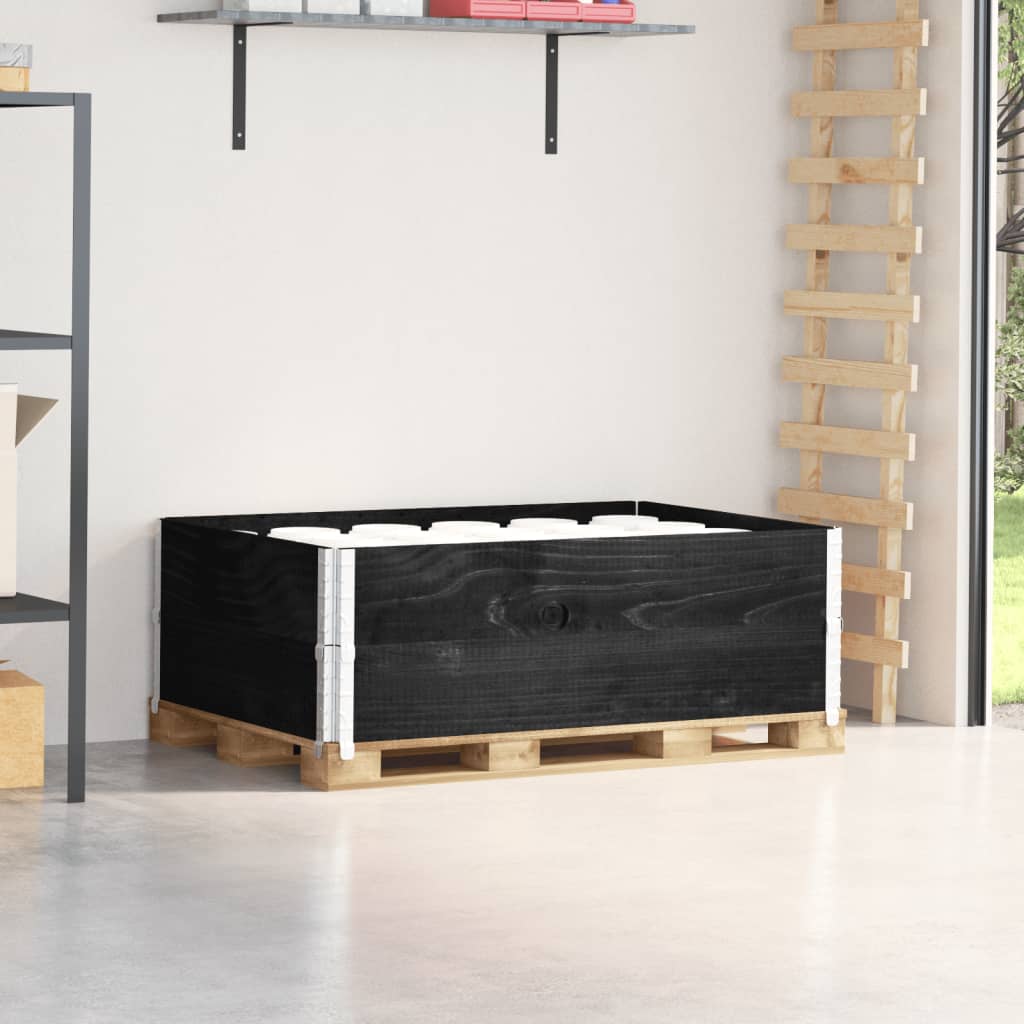 Vidaxx extensions de palette 2 pcs 120x80 cm bois de pin massif noir