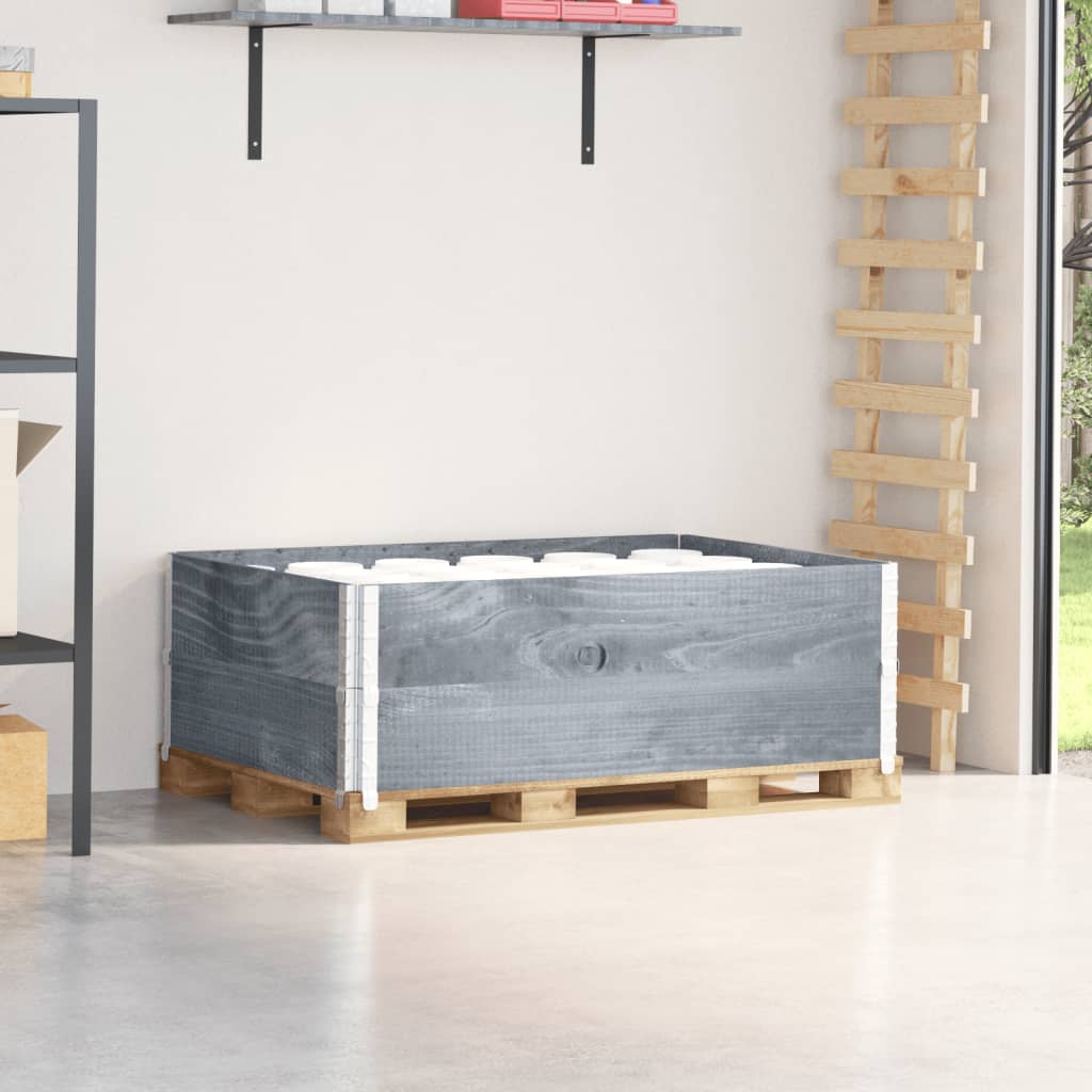 Vidaxx rehausses de palette 2 pcs 120x80 cm bois de pin massif gris
