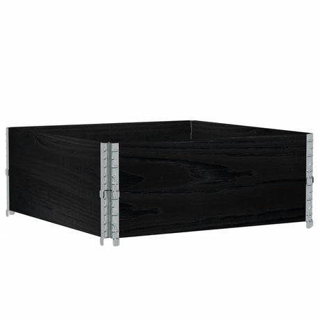 Vidaxx rehausses de palettes 2 pcs 100x100 cm bois de pin massif noir