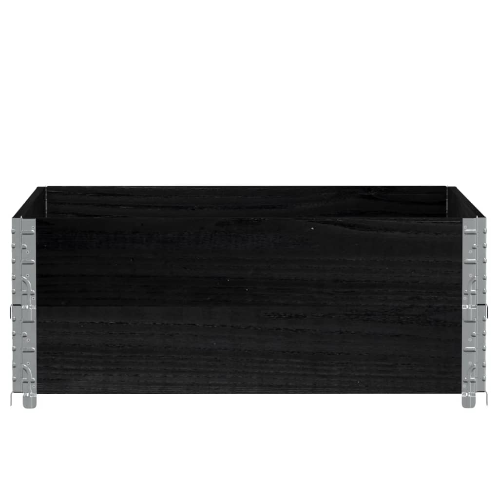 Vidaxx rehausses de palettes 2 pcs 100x100 cm bois de pin massif noir