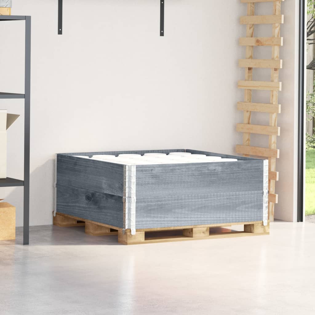 Vidaxx bords supérieurs de palette 2 pcs 100x100 cm bois de pin massif gris