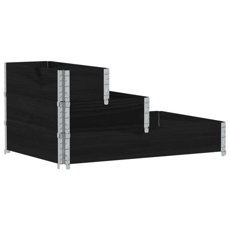 Vidaxx jardinière surélevée 3 couches 120x80 cm bois de pin massif noir