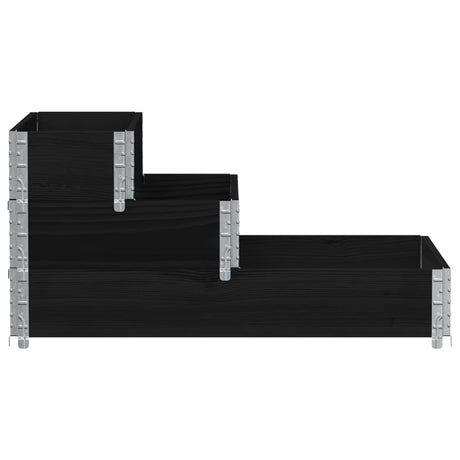Vidaxx jardinière surélevée 3 couches 120x80 cm bois de pin massif noir