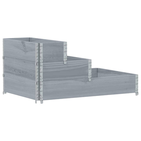 Vidaxx jardinière surélevée 3 couches 120x80 cm bois de pin massif gris