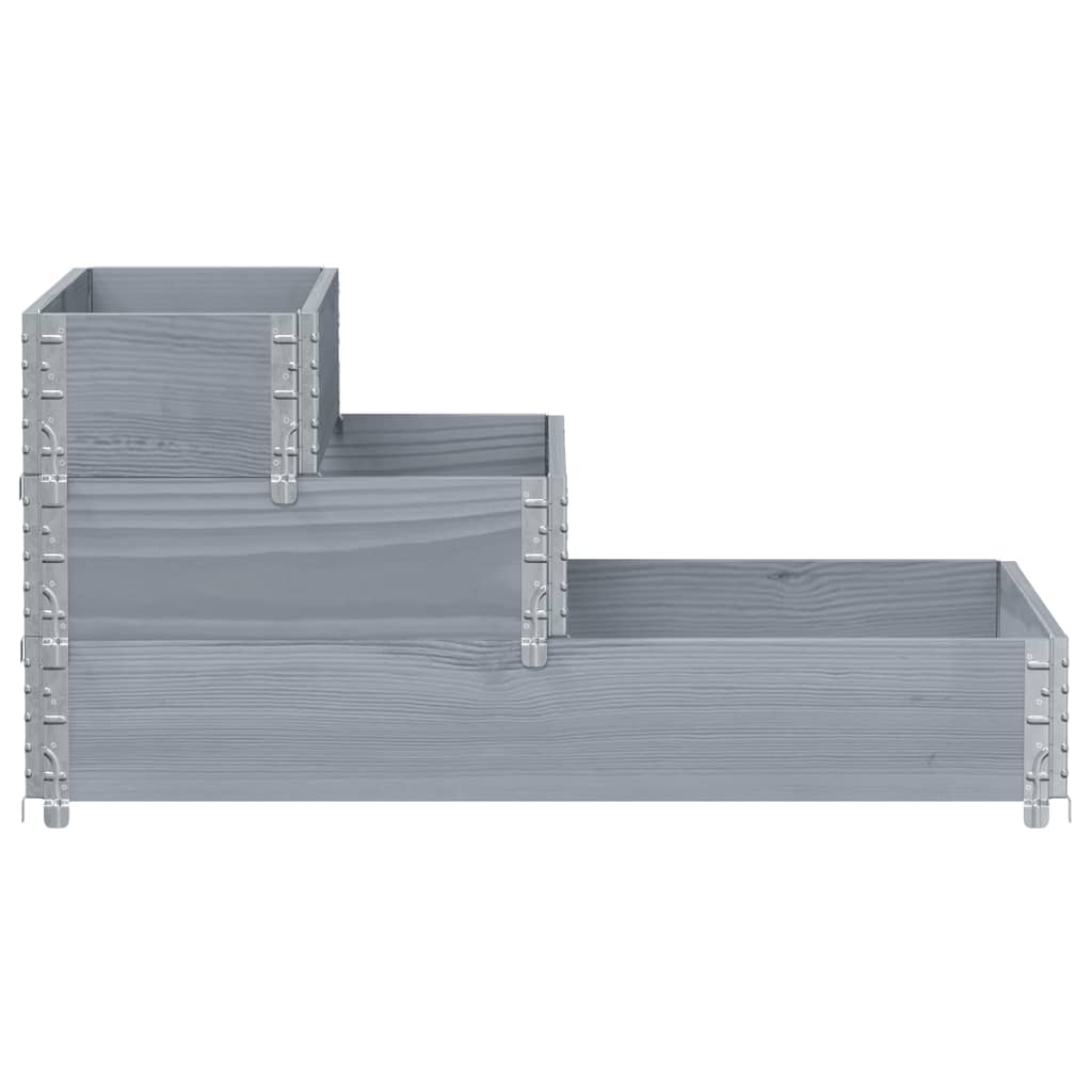 Vidaxx jardinière surélevée 3 couches 120x80 cm bois de pin massif gris
