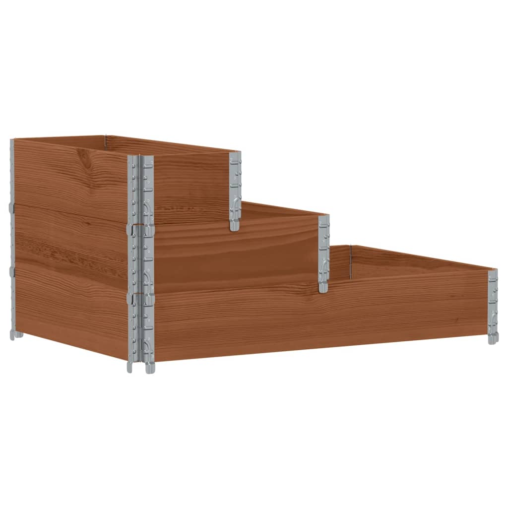 Vidaxx jardinière surélevée 3 couches 120x80 cm bois de pin massif marron