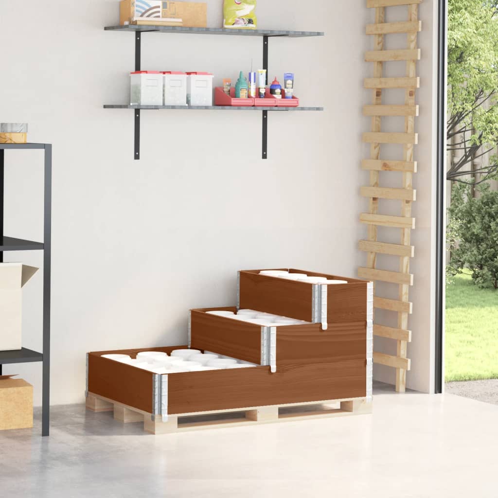 Vidaxx jardinière surélevée 3 couches 120x80 cm bois de pin massif marron