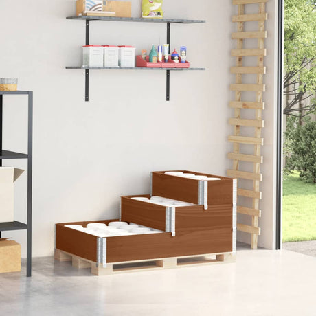 Vidaxx jardinière surélevée 3 couches 120x80 cm bois de pin massif marron