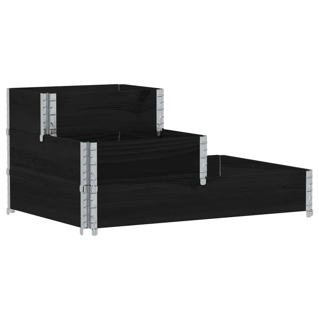 Vidaxx jardinière surélevée 3 couches 120x80 cm bois de pin massif noir
