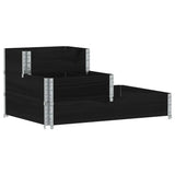 Vidaxx jardinière surélevée 3 couches 120x80 cm bois de pin massif noir
