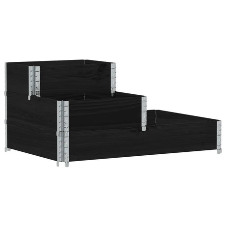 Vidaxx jardinière surélevée 3 couches 120x80 cm bois de pin massif noir