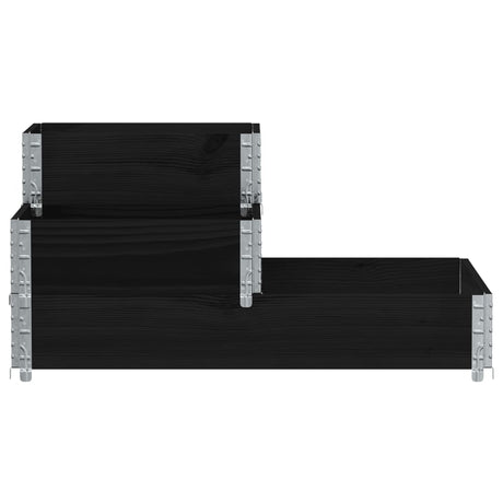 Vidaxx jardinière surélevée 3 couches 120x80 cm bois de pin massif noir