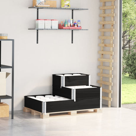 Vidaxx jardinière surélevée 3 couches 120x80 cm bois de pin massif noir