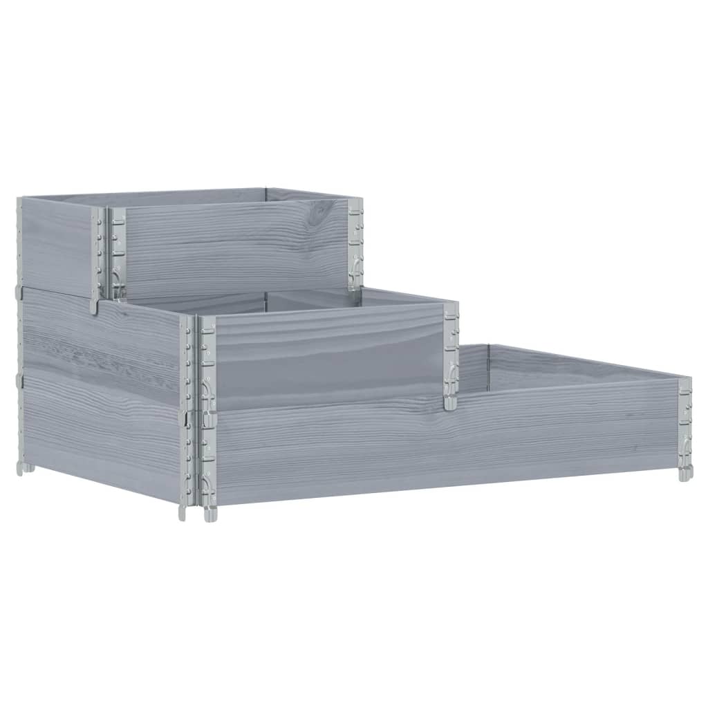 Vidaxx jardinière surélevée 3 couches 120x80 cm bois de pin massif gris