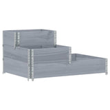 Vidaxx jardinière surélevée 3 couches 120x80 cm bois de pin massif gris