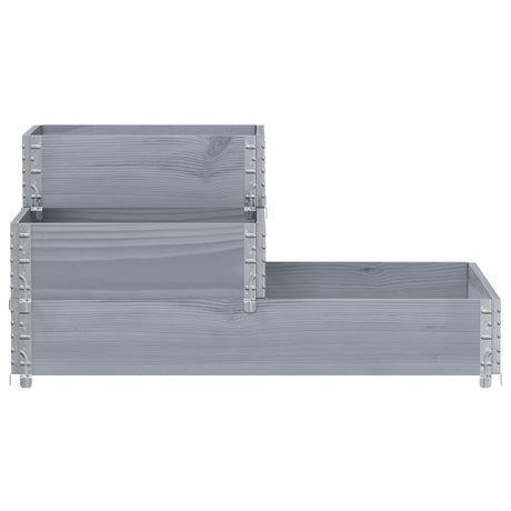 Vidaxx jardinière surélevée 3 couches 120x80 cm bois de pin massif gris