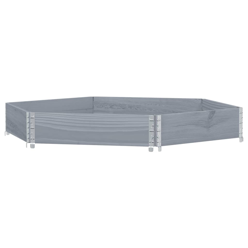 Vidaxx jardinière surélevée hexagonale 160x160 cm bois de pin gris