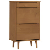 Vidaxx meuble à chaussures molde 59,5x35x103 cm bois de pin massif marron
