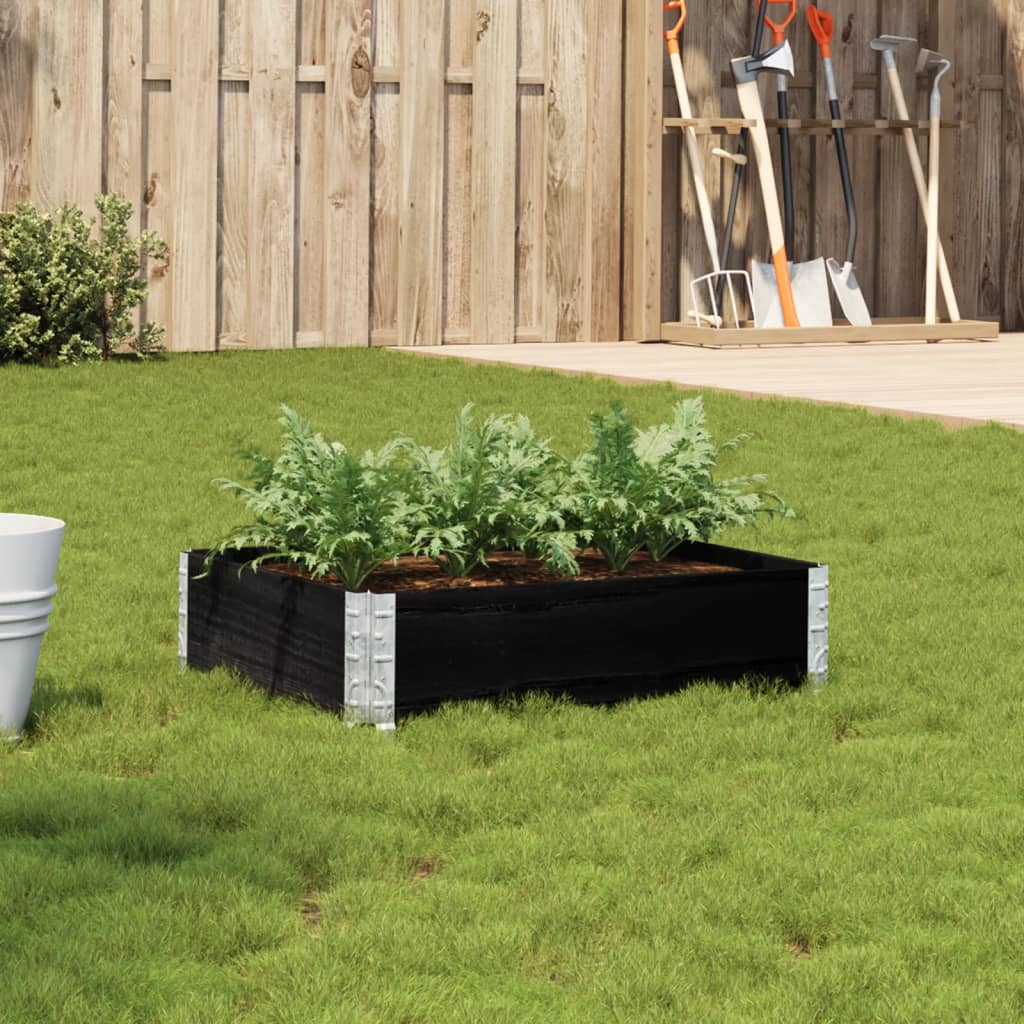 Vidaxx jardinière 80x60 cm bois de pin massif noir