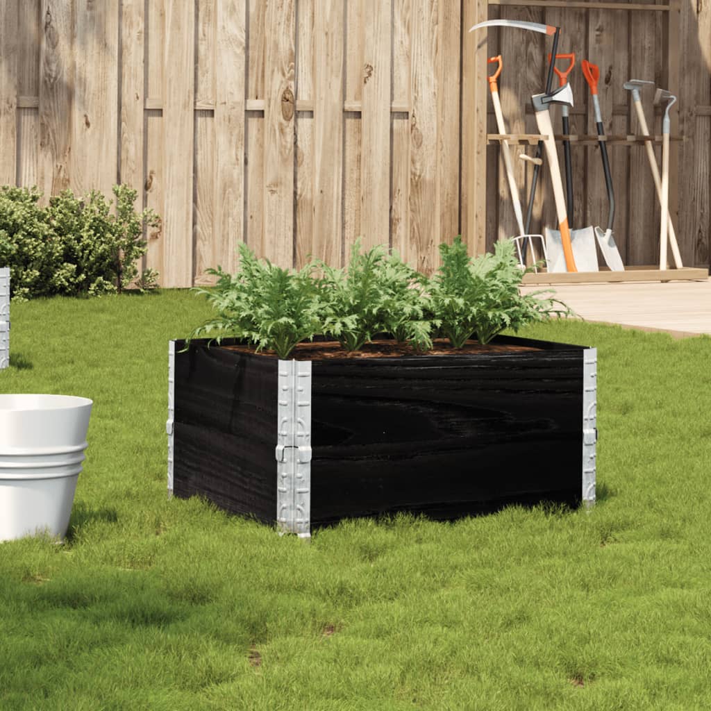 Vidaxx jardinière 80x60 cm bois de pin massif noir