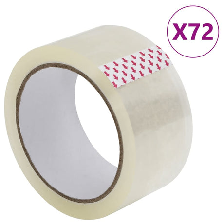 VidaXL ruban d'emballage 72 pièces 48 mm x 66 m transparent