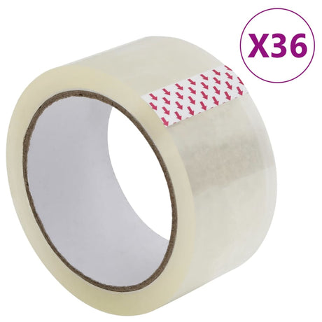 VidaXL ruban d'emballage 36 pièces 48 mm x 66 m transparent