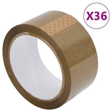 Vidaxl rubans d'emballage 36 pièces 48 mm x 66 m marron