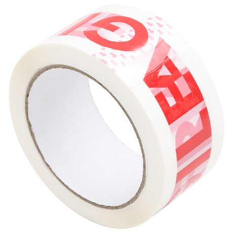 Vidaxl rubans d'emballage 72 pcs avec impression fragile 48 mm x 66 m blanc
