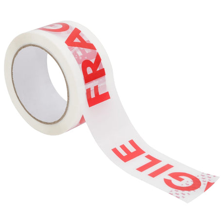 Vidaxl rubans d'emballage 72 pcs avec impression fragile 48 mm x 66 m blanc