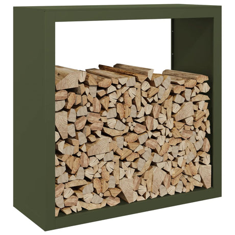 Vidaxx support à bois de chauffage 100x40x100 cm acier vert
