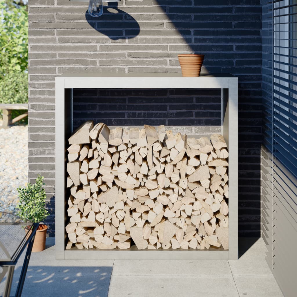 Vidaxx support à bois de chauffage 100x40x100 cm en acier inoxydable