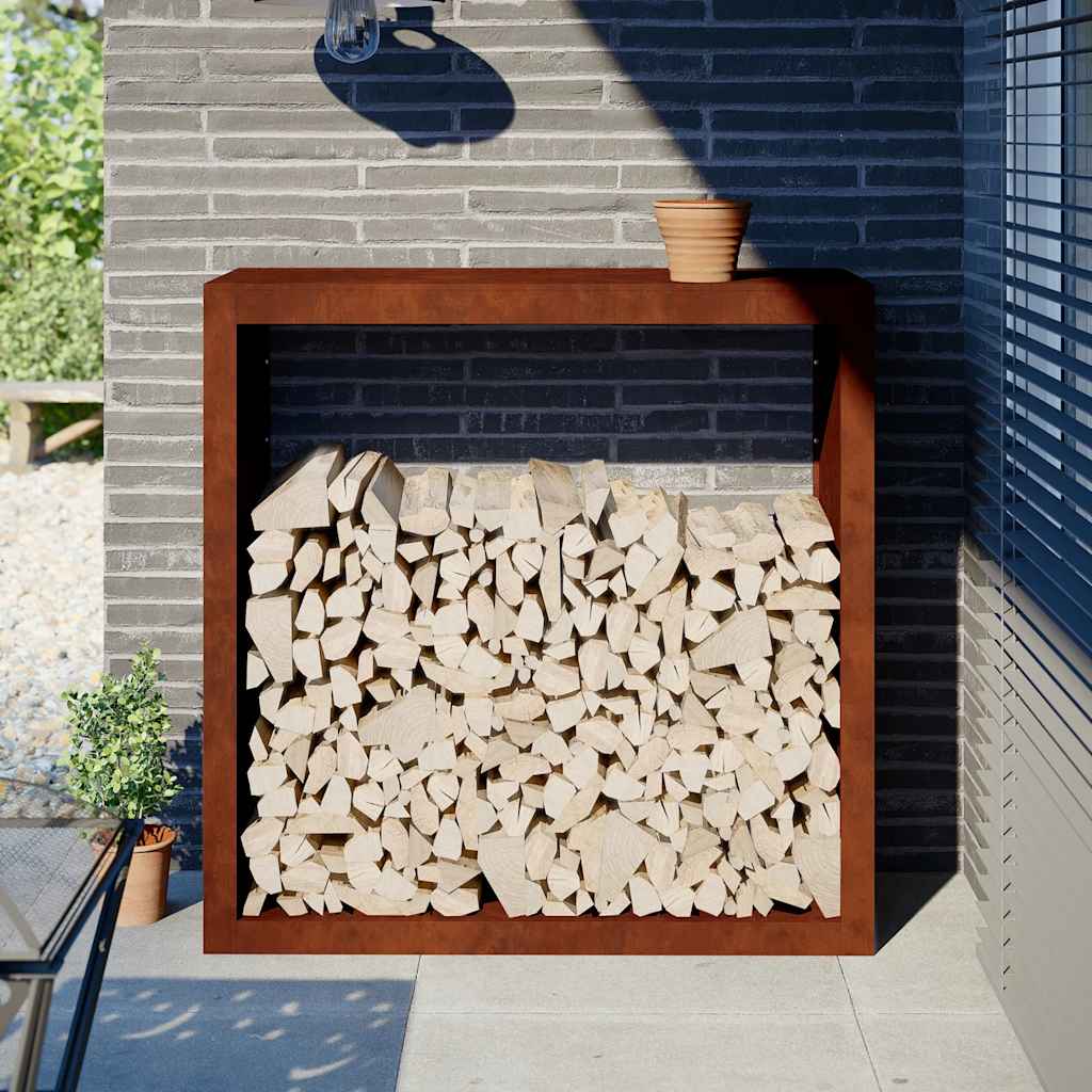 Vidaxx support à bois de chauffage 100x40x100 cm en acier résistant aux intempéries