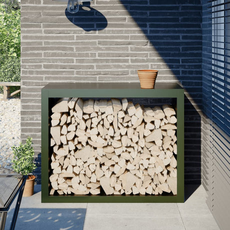 Vidaxx support à bois de chauffage 100x40x80 cm acier vert