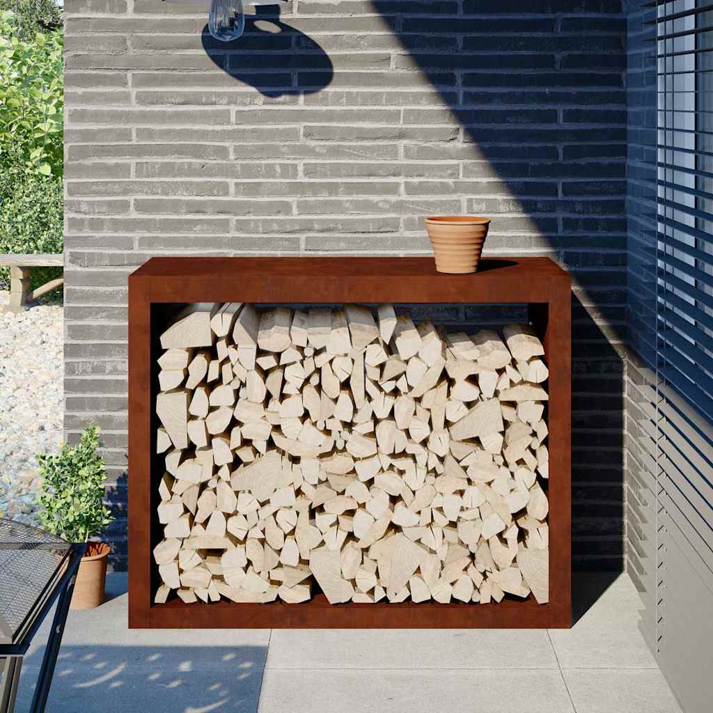 Vidaxx support à bois de chauffage 100x40x80 cm en acier résistant aux intempéries