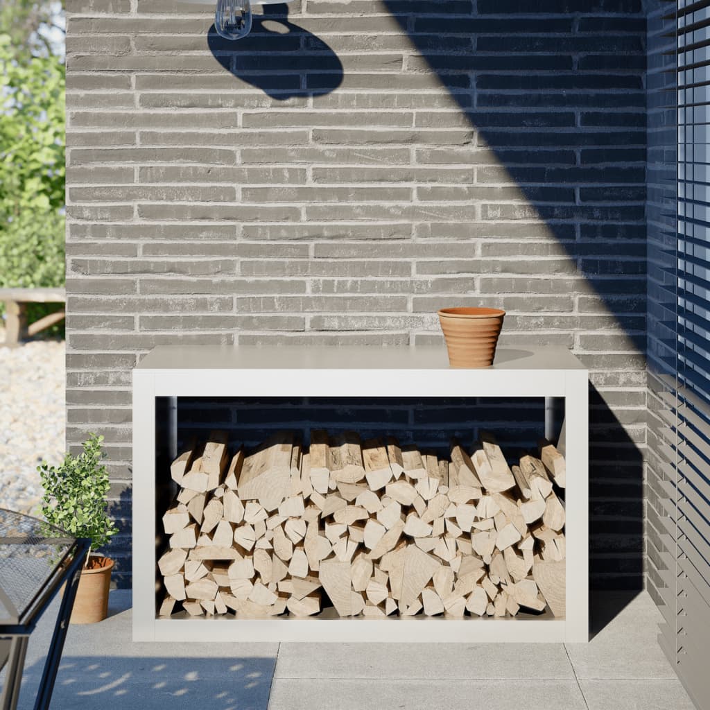 Vidaxx support à bois de chauffage 100x40x60 cm acier blanc