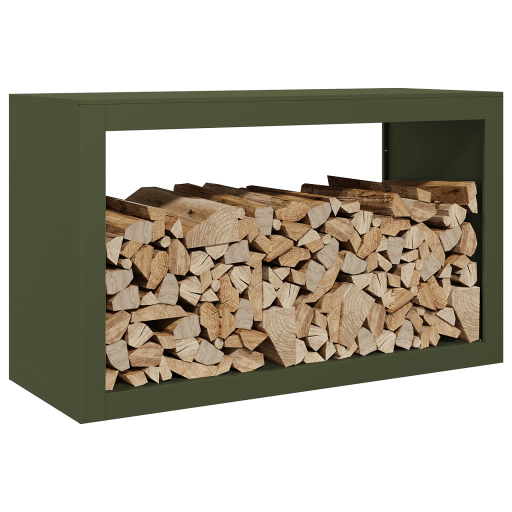 Vidaxx support à bois de chauffage 100x40x60 cm acier vert