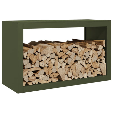 Vidaxx support à bois de chauffage 100x40x60 cm acier vert