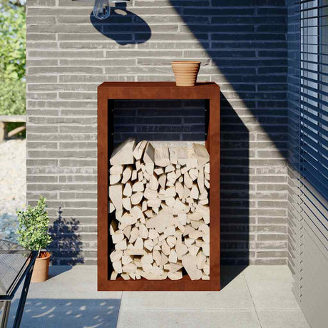 Vidaxx support à bois de chauffage 60x40x100 cm en acier résistant aux intempéries