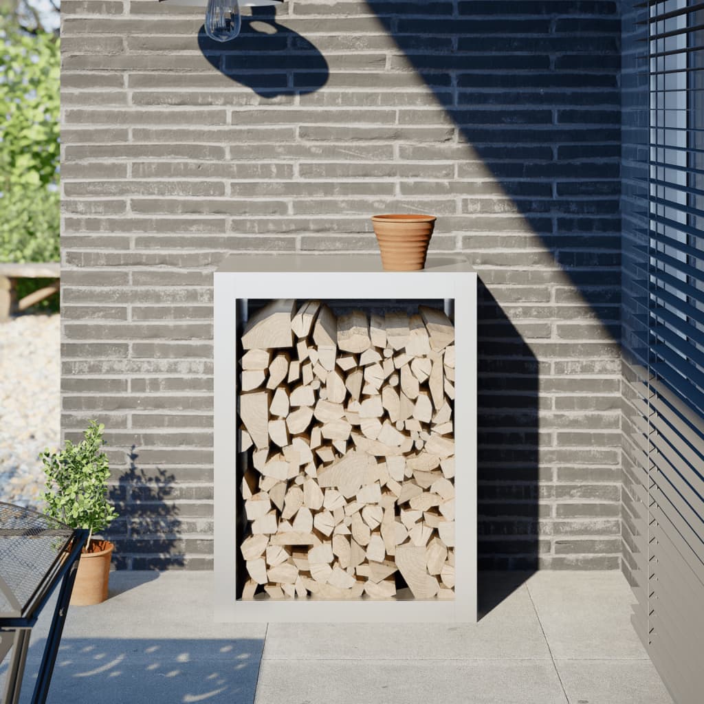 Vidaxx support à bois de chauffage 60x40x80 cm acier blanc