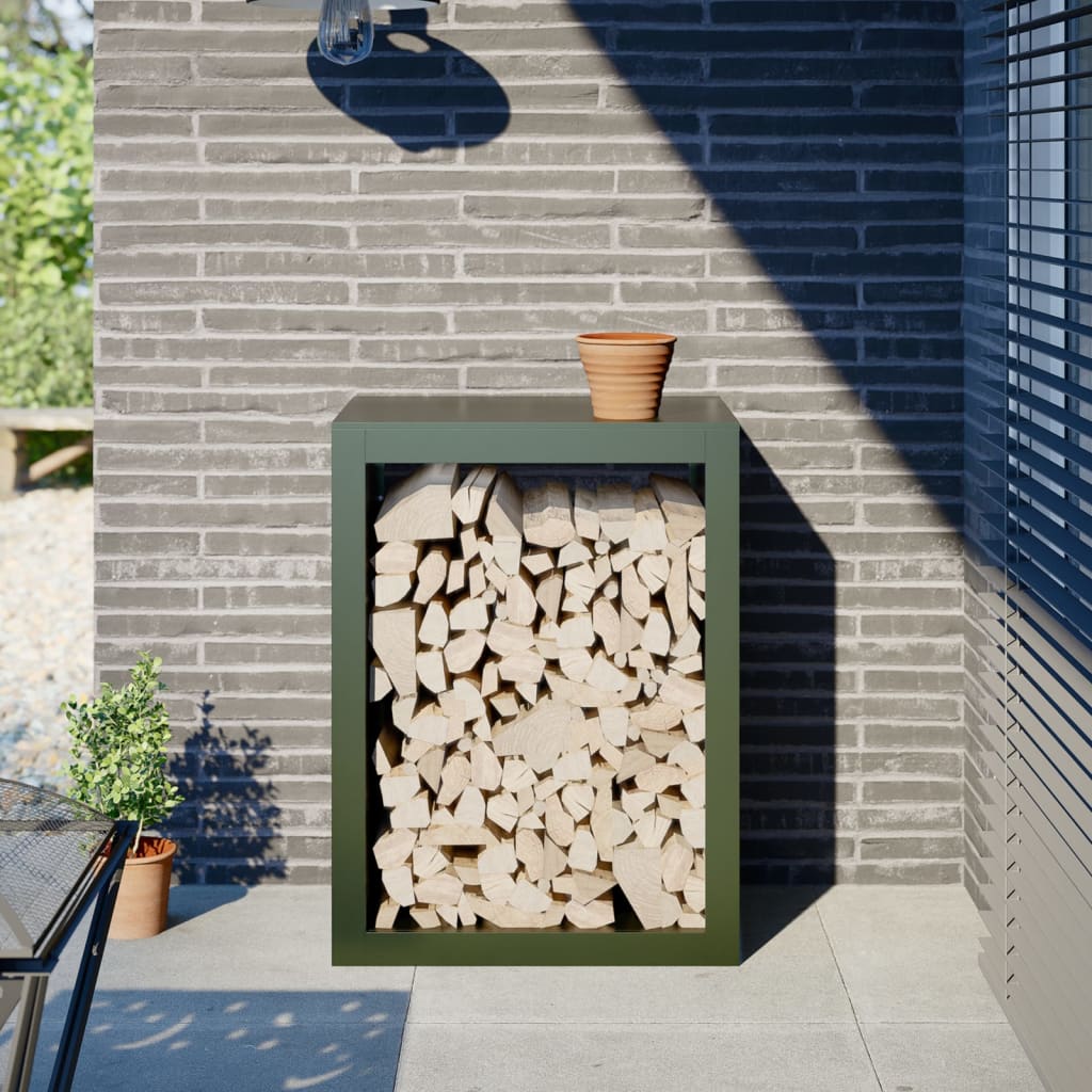 Vidaxx support à bois de chauffage 60x40x80 cm acier vert