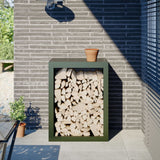Vidaxx support à bois de chauffage 60x40x80 cm acier vert